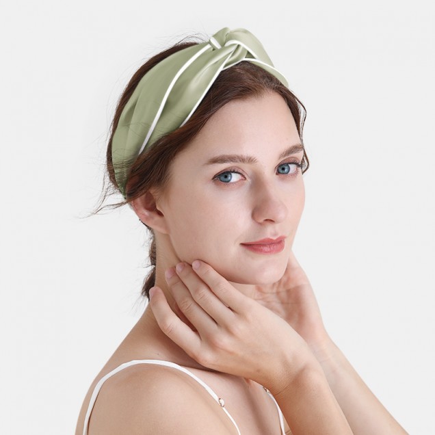 Online Sage Green & Ivory Silk Headband