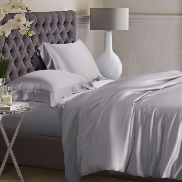 Online Silver 22 Momme Mulberry Silk Duvet Cover