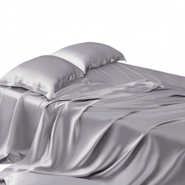 Online Silver 22 Momme Mulberry Silk Sheet Set