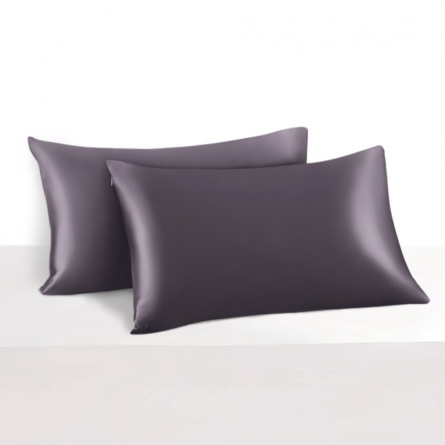 Online Slate Gray 22 Momme Mulberry Silk Pillowcase with Hidden Zipper