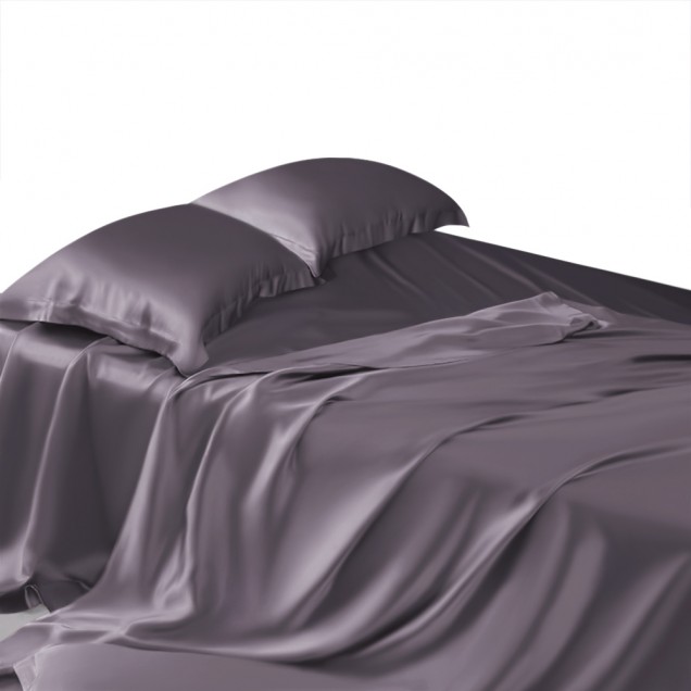 Online Slate Gray 22 Momme Mulberry Silk Sheet Set