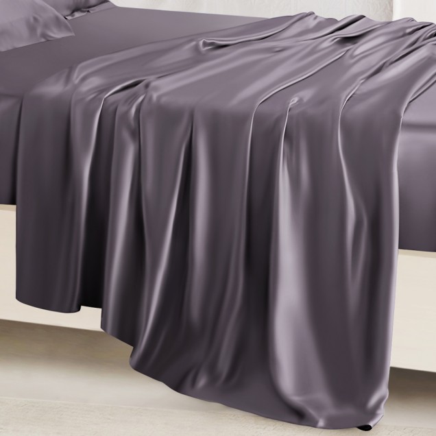 Online Slate Gray 22 Momme Mulberry Silk Sheet Set