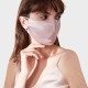 Online Suede Rose & White Double-Sided 22 Momme Silk Face Mask