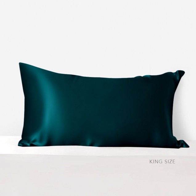 Online Teal 22 Momme Mulberry Silk Pillowcase with Hidden Zipper