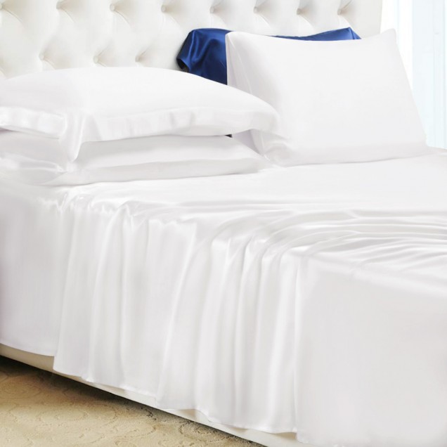 Online White 22 Momme Mulberry Silk Flat Sheet