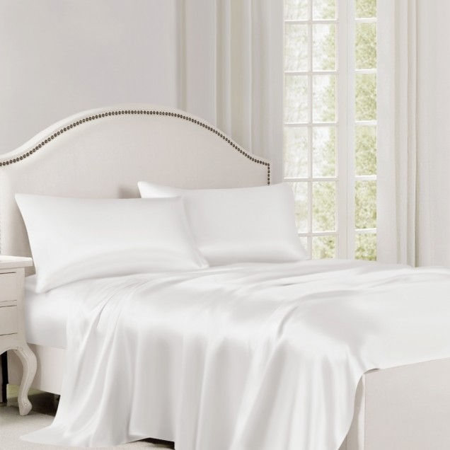 Online White 22 Momme Mulberry Silk Flat Sheet